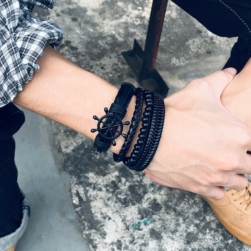 Braided Wrap Leather Bracelets