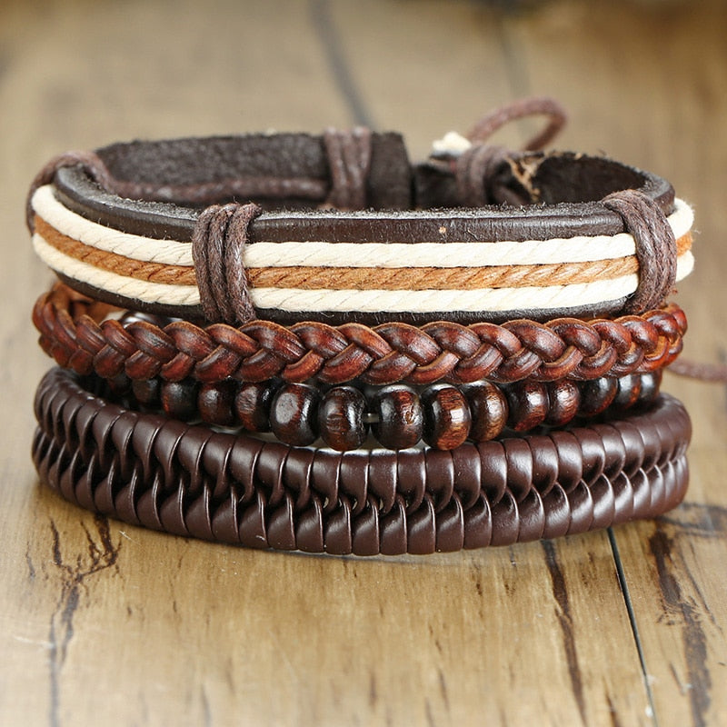 Braided Wrap Leather Bracelets