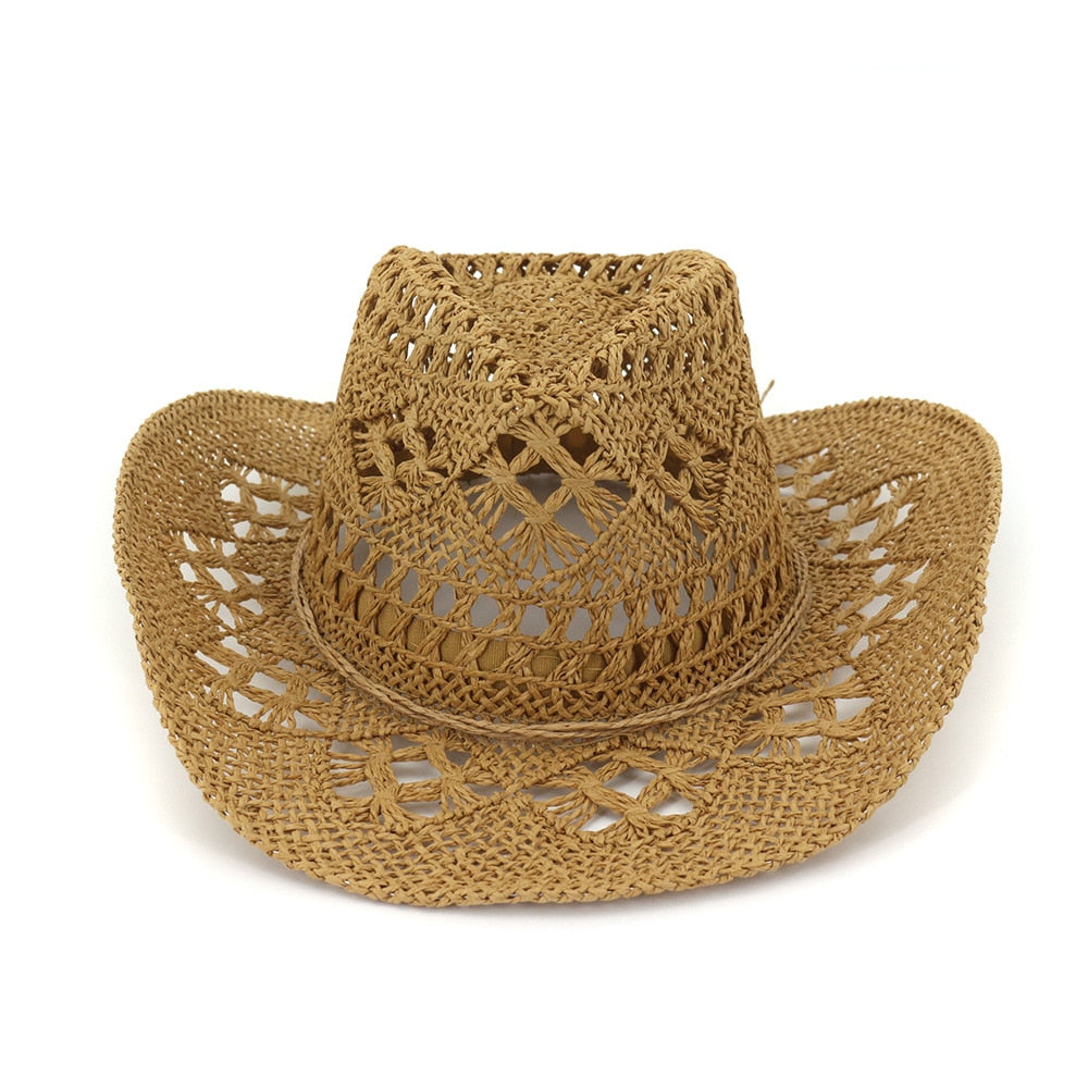 Sun Hat, Hand Knit Straw