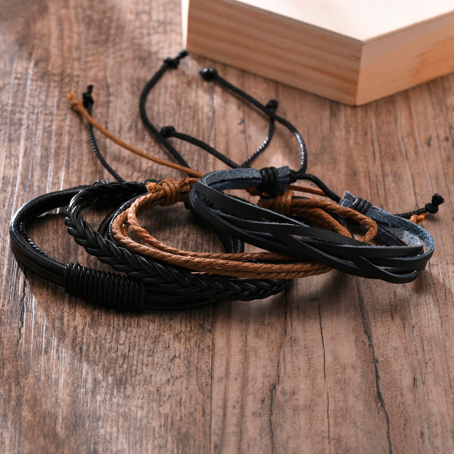 Braided Wrap Leather Bracelets