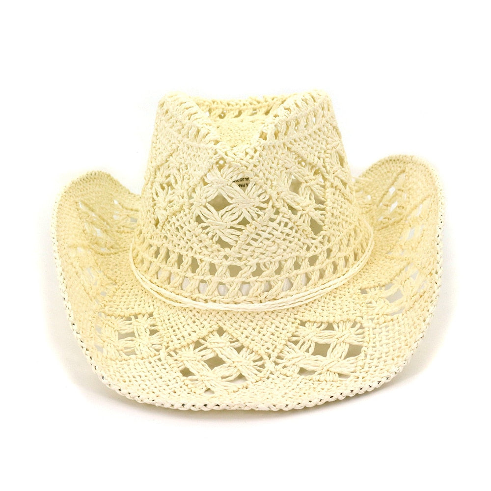 Sun Hat, Hand Knit Straw